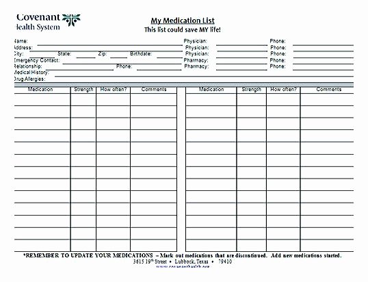 Medication Wallet Card Template Lovely Medication List Template for Better Health and Medical