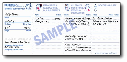 Medication Wallet Card Template New the Expresswell Wallet Card is Free