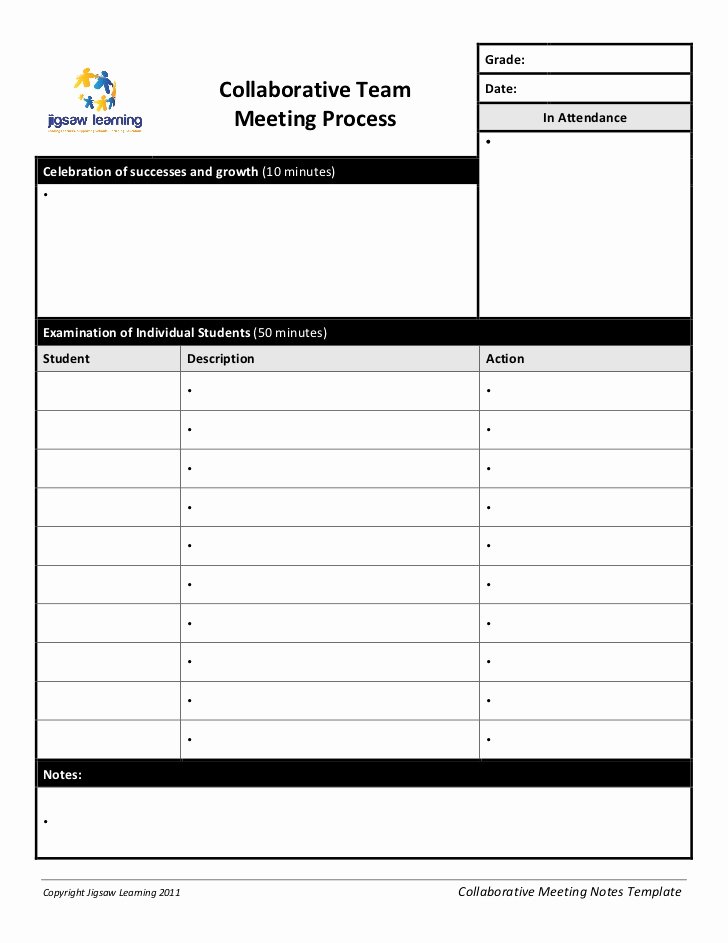 Meeting Brief Template Best Of Collaborative Team Meeting Record Template