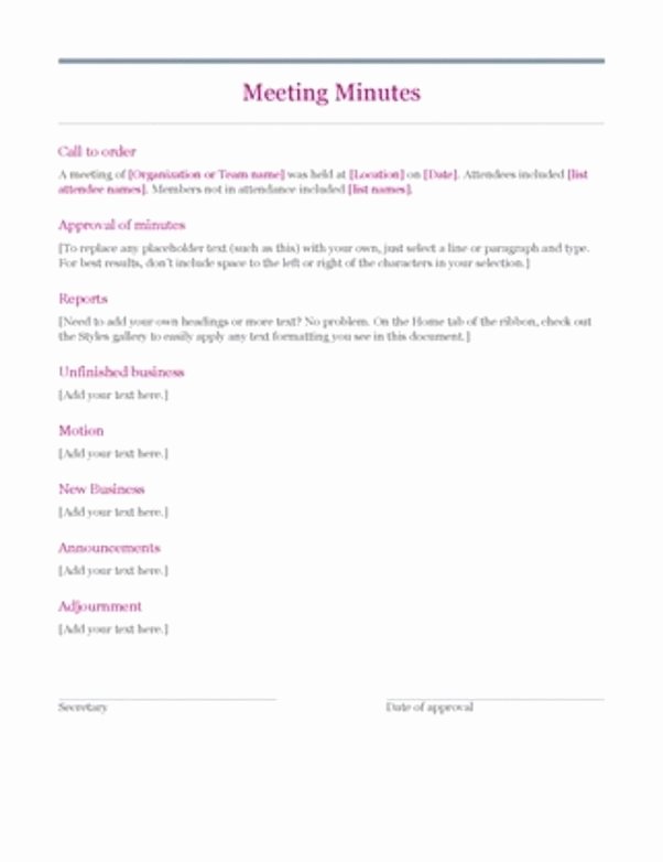 Meeting Brief Template Inspirational What is the Correct format for Recording A Motion In