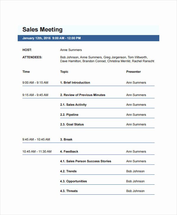 Meeting Brief Template Luxury 31 Agenda Examples and Templates