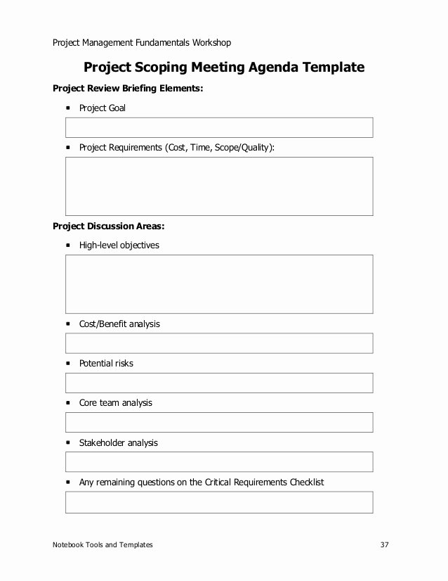 Meeting Brief Template New Project Management Sample
