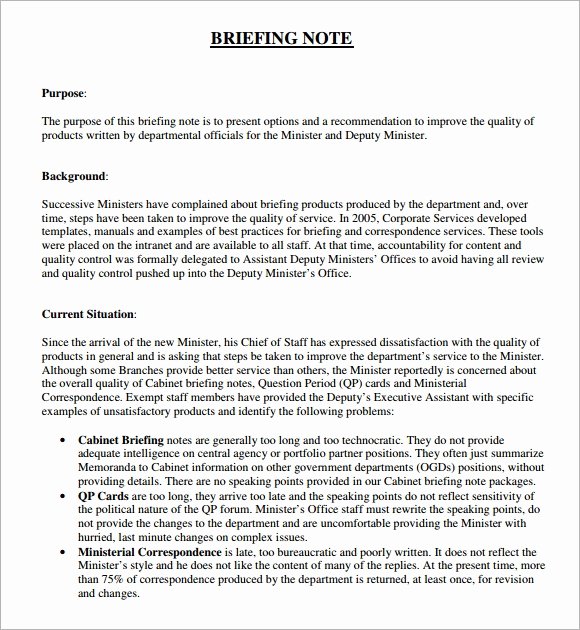 Meeting Brief Template Unique Briefing Note Template 7 Download Documents In Pdf Psd