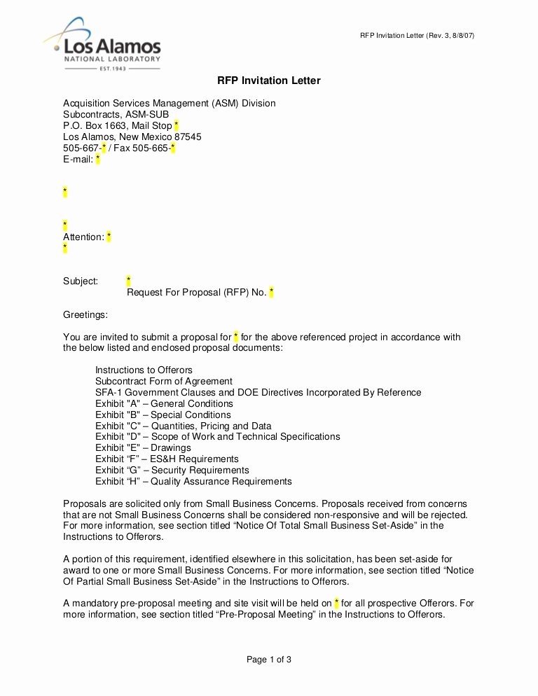 Meeting Rfp Template Best Of Rfp Invitation Letter