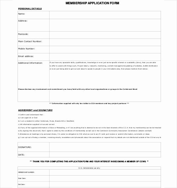 Membership Application Template Free Inspirational 15 Membership Application Templates – Free Sample