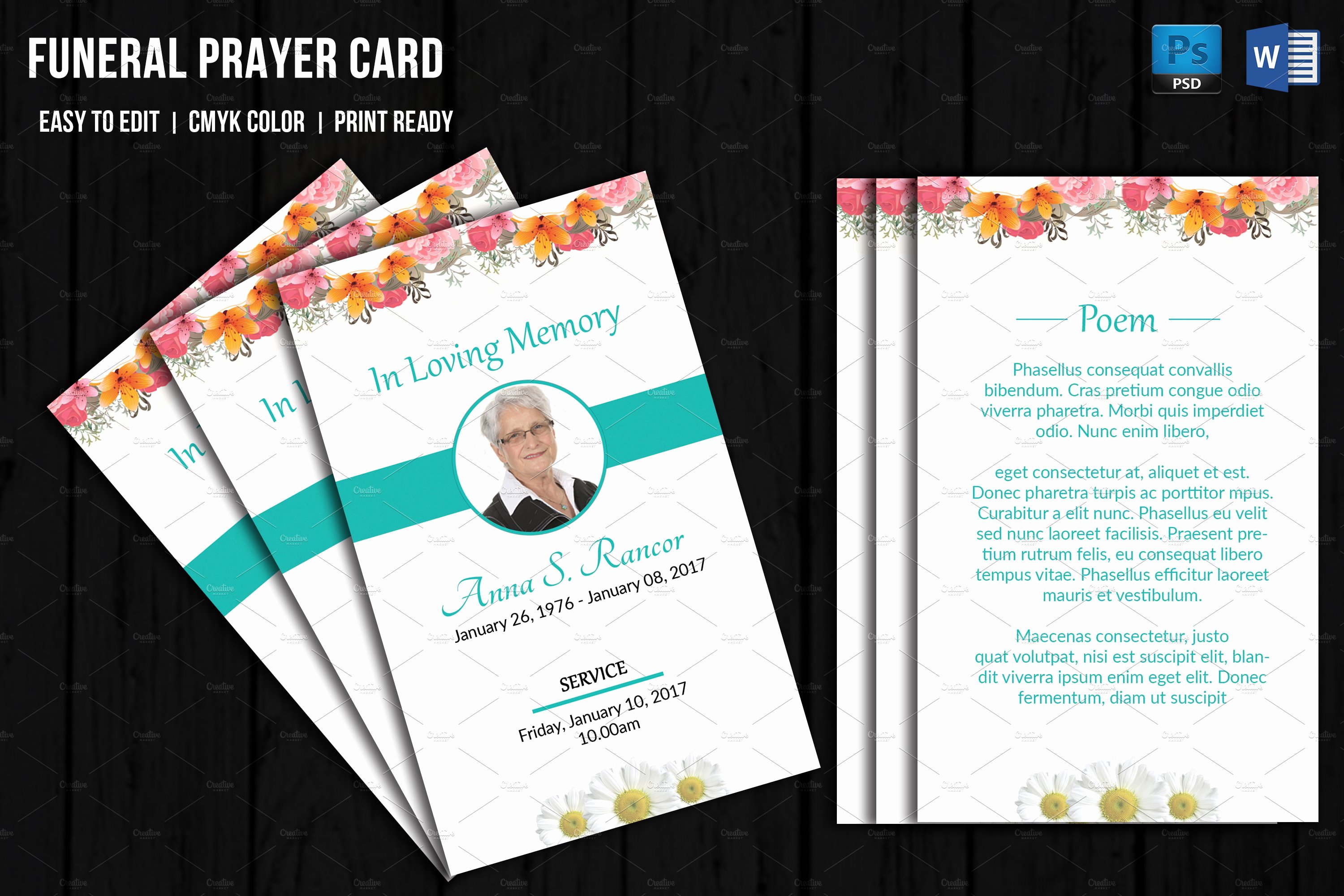 Memorial Card Template Free Download Fresh Funeral Prayer Card Template V656 Card Templates