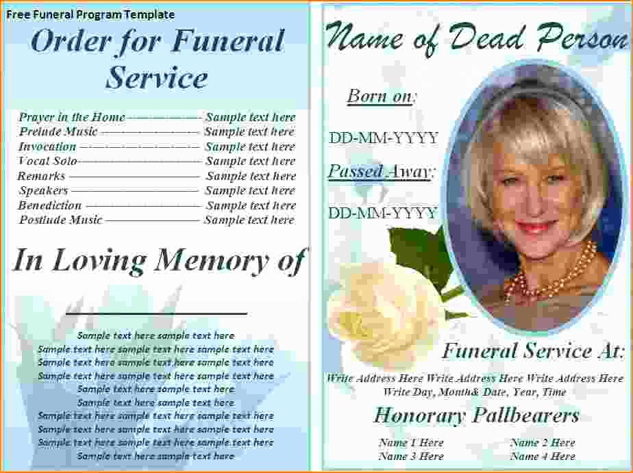 Memorial Card Template Free Download Unique 5 Free Funeral Program Template for Word