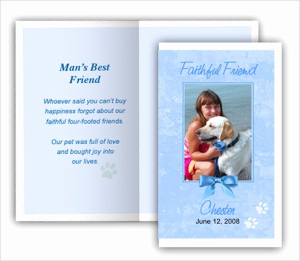 Memorial Card Template Inspirational 7 Pet Funeral Program Templates Psd Ai Eps