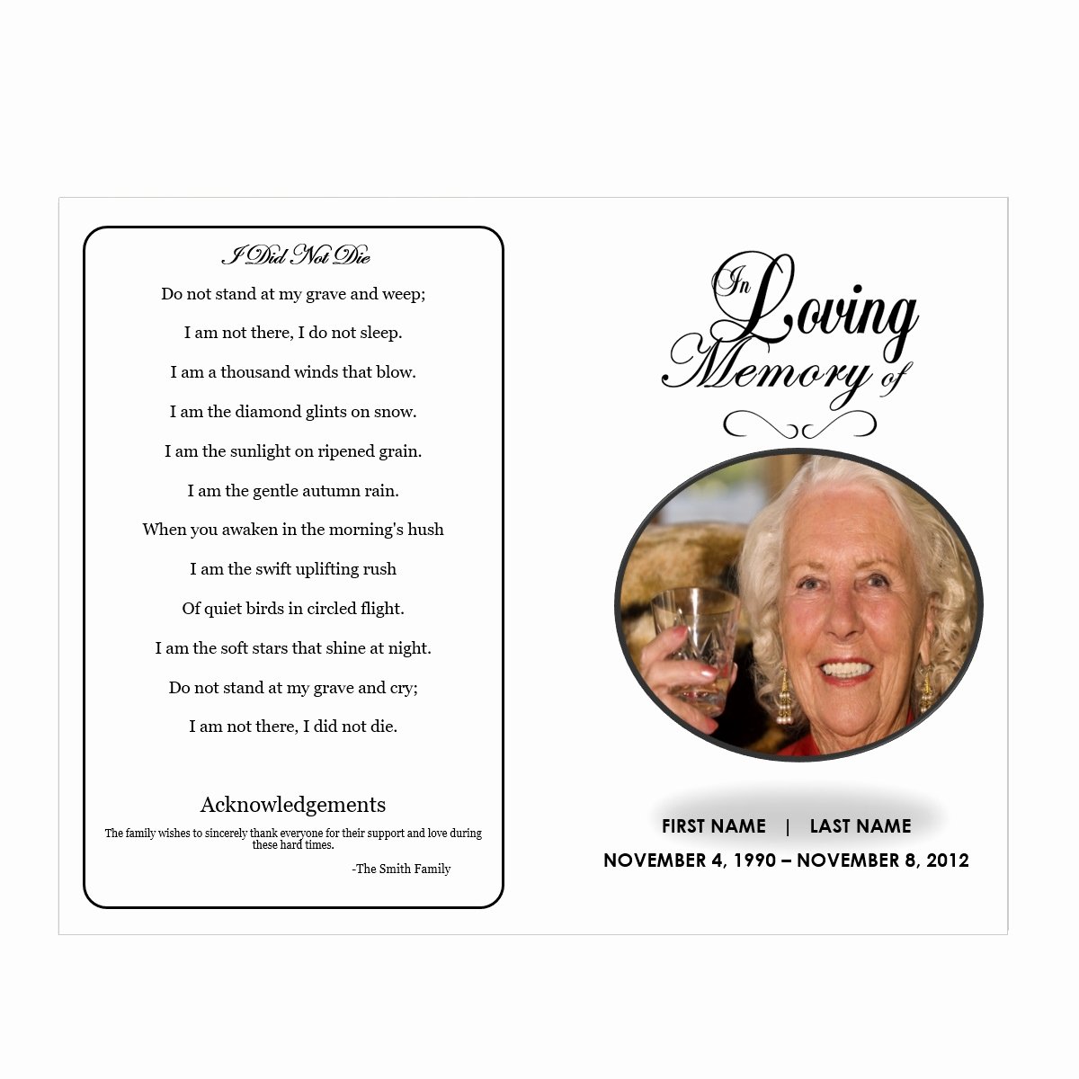 Memorial Card Template Microsoft Word Beautiful In Loving Memory Funeral Pamphlets