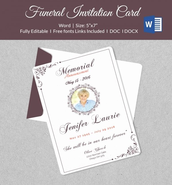 Memorial Card Templates Free Download Awesome 50 Microsoft Invitation Templates Free Samples