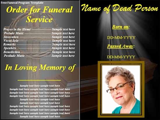 Memorial Card Templates Free Download Beautiful 33 Sample Funeral Programs Templates