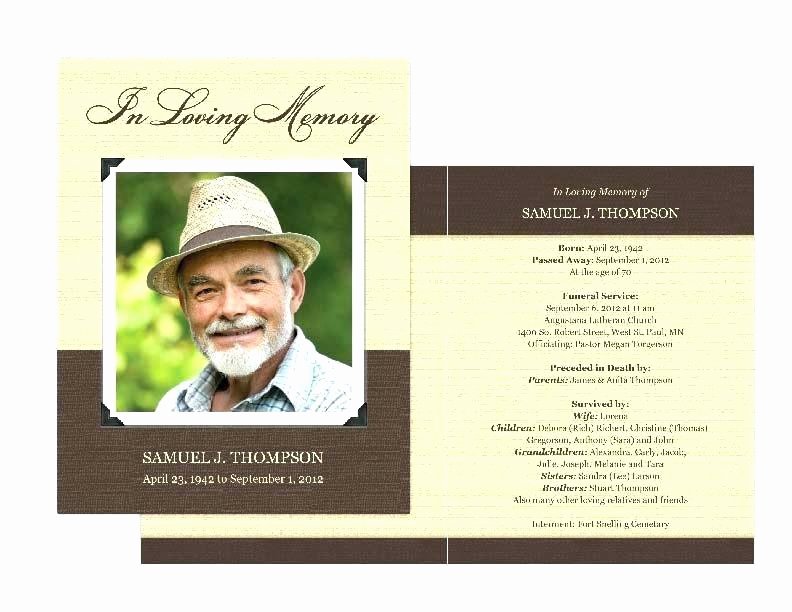 Memorial Card Templates Free Download Fresh Funeral Template Free