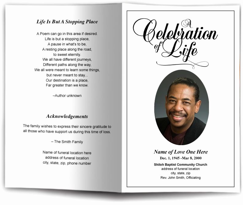 Memorial Card Templates Free Download Unique Funeral Program Obituary Templates