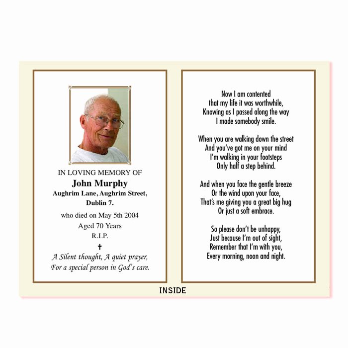 Memorial Cards for Funeral Template Free Elegant In Memoriam Card – Wp2print Demo