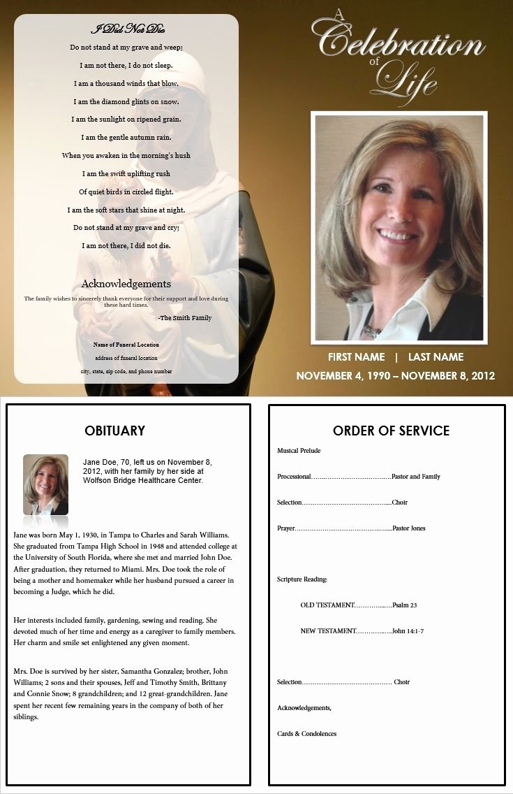 Memorial Cards for Funeral Template Free Luxury 73 Best Printable Funeral Program Templates Images On