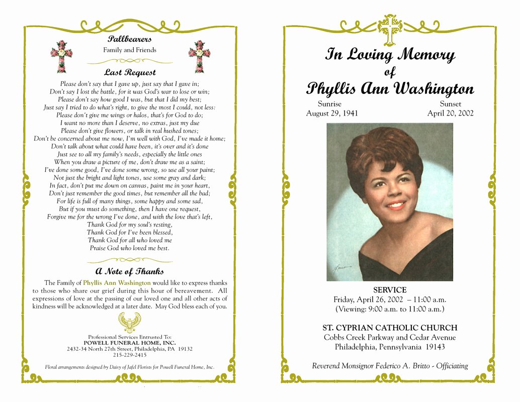 Memorial Cards Template Beautiful Borders for Funeral Programs Clipart Collection