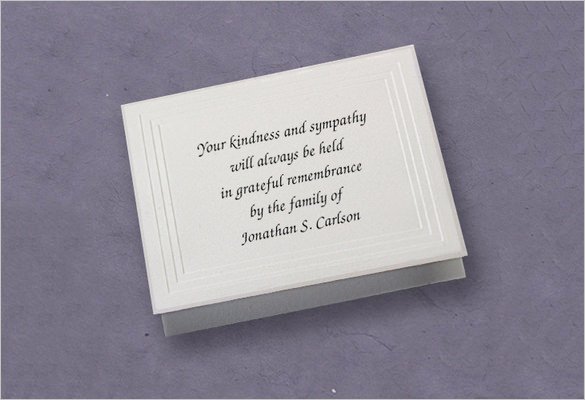 Memorial Cards Template Free Inspirational 26 Funeral Thank You Cards Psd Ai Eps