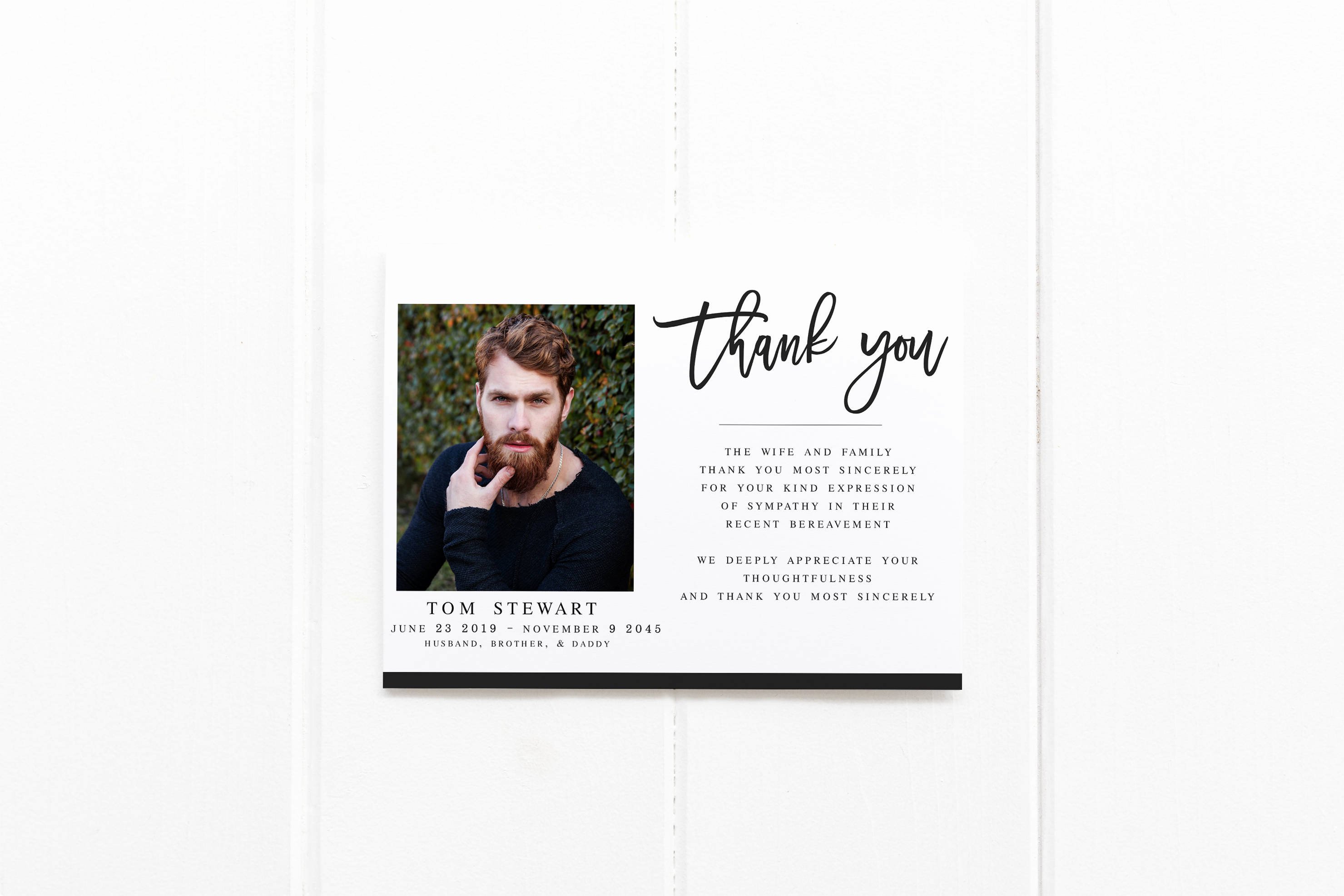 Memorial Cards Template New Modern Funeral Acknowledgement Card Template Sympathy