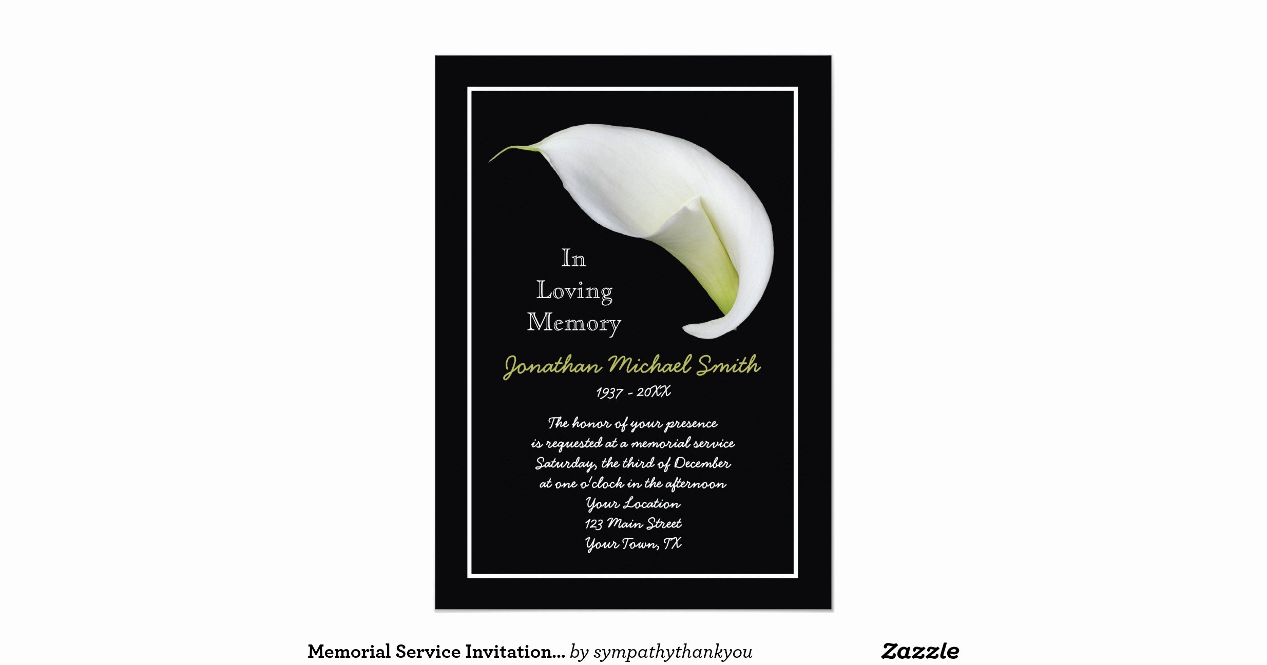 Memorial Service Announcement Template Awesome Memorial Service Invitation Announcement Template