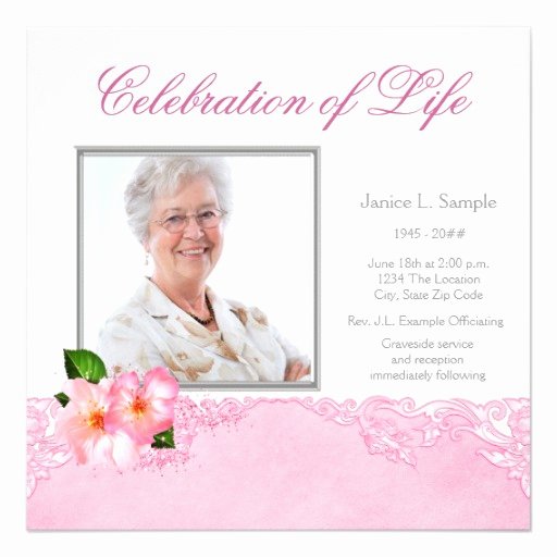 Memorial Service Announcement Template Elegant Womans Memorial Service Announcement 5 25&quot; Square