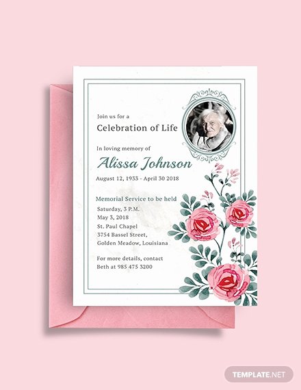 Memorial Service Announcement Template Lovely Free Funeral Service Invitation Template Download 518