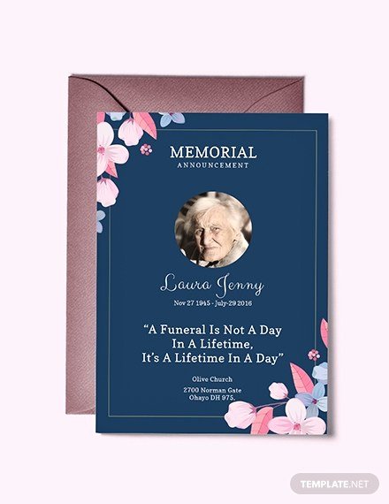 Memorial Service Announcement Template Unique Funeral Service Announcement Template – Memorial Service