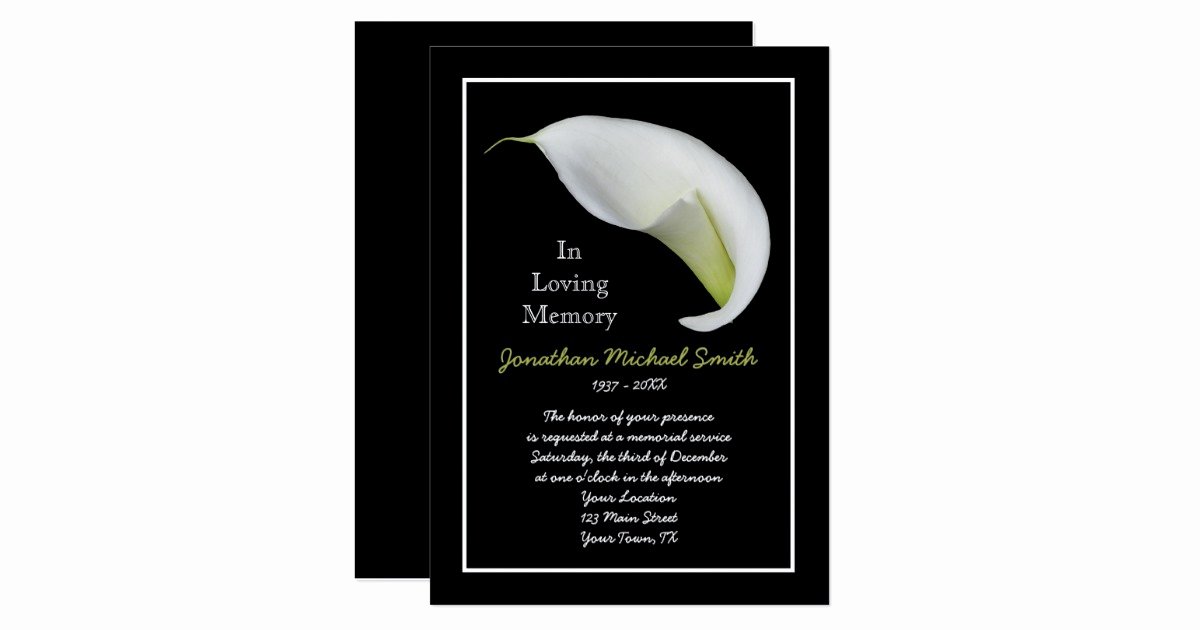 Memorial Service Invitations Templates Elegant Memorial Service Invitation Announcement Template