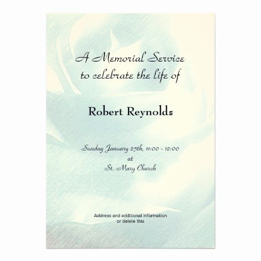 Memorial Service Invitations Templates Elegant Personalized In Memoriam Invitations