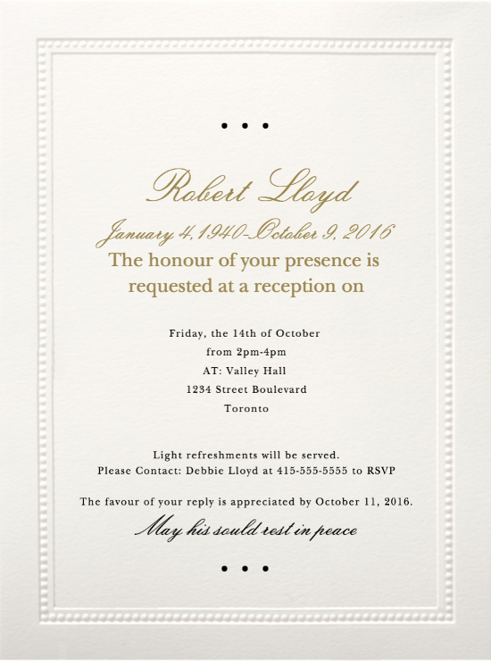 Memorial Service Invitations Templates Inspirational 39 Best Funeral Reception Invitations