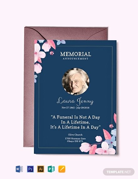 Memorial Service Invitations Templates Luxury Free Memorial Service Announcement Invitation Template