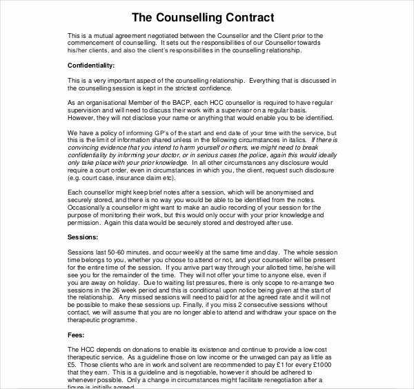 Mental Health Confidentiality Agreement Template Elegant Client Confidentiality Agreement Counselling