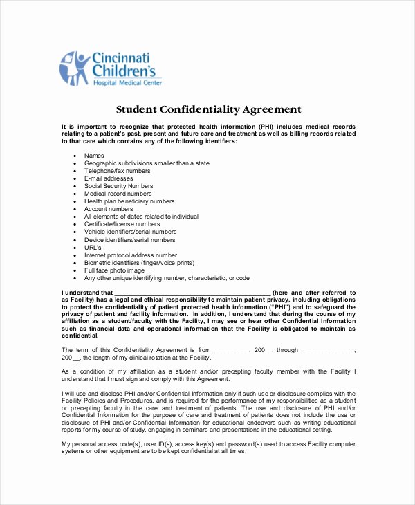 Mental Health Confidentiality Agreement Template Fresh Download solar Observing Techniques