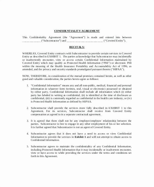 Mental Health Confidentiality Agreement Template Unique Medical Confidentiality Agreement