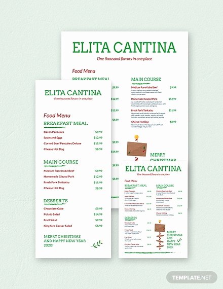 Menu Template Google Docs Awesome 26 Holiday Menu Template Ai Psd Google Docs Apple