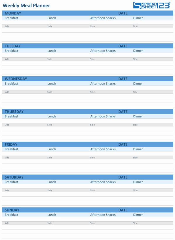 Menu Template Google Docs Elegant Meal Planner Template Google Docs