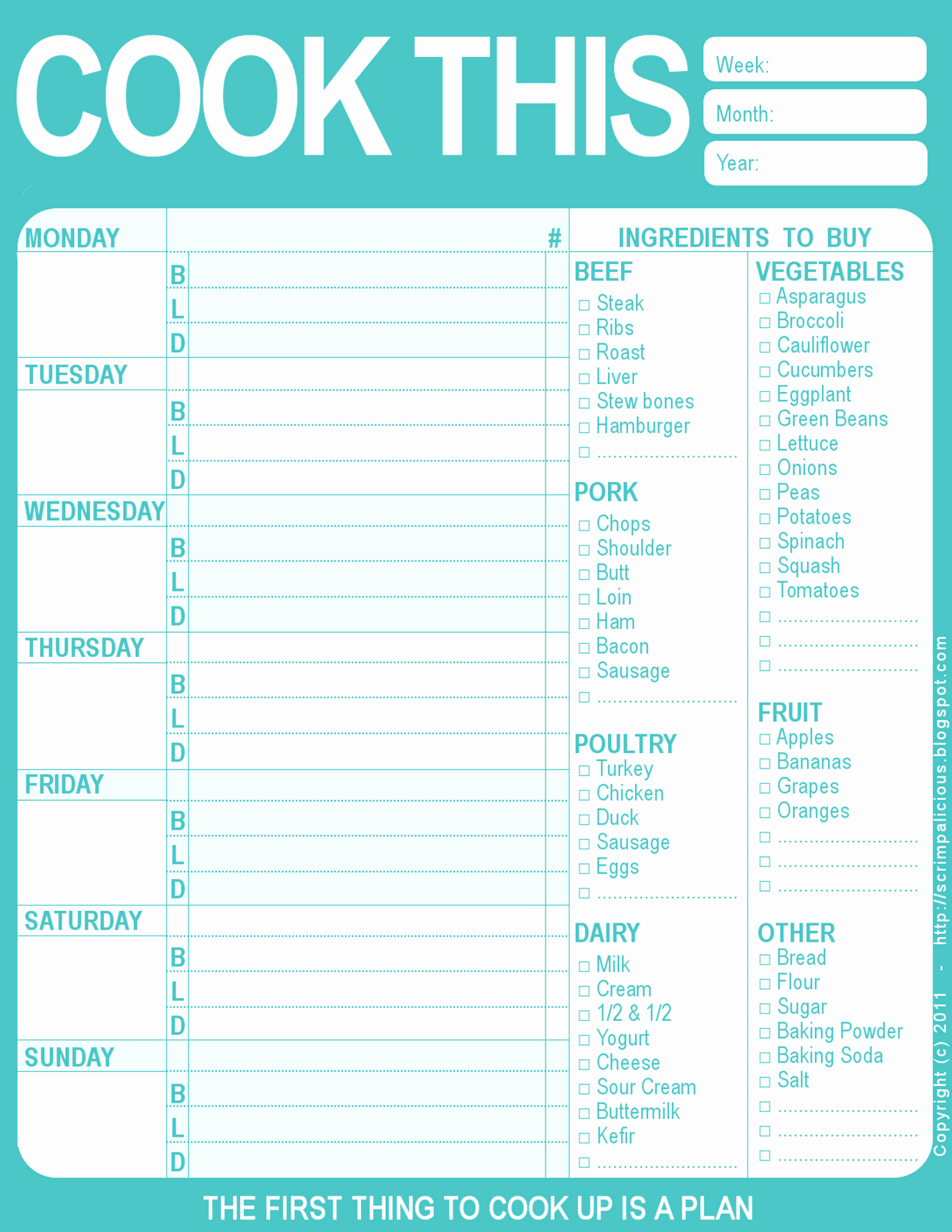 Menu Template Google Docs Fresh Printable Menu Planner From Scrimpalicious Google Docs