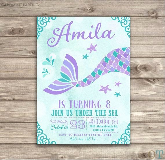 Mermaid Birthday Invitation Templates Beautiful Mermaid Invitation Template Negocioblog