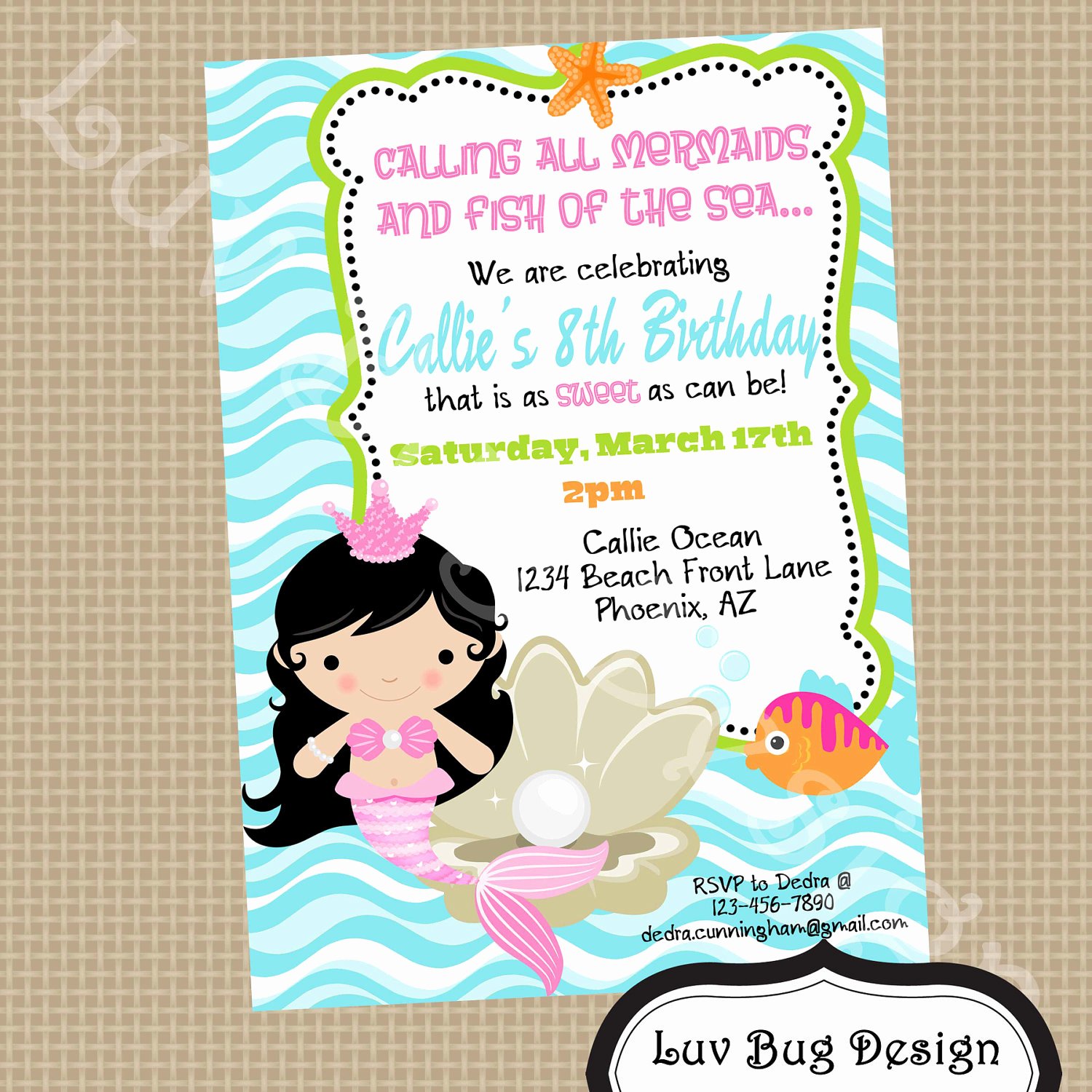 Mermaid Birthday Invitation Templates Elegant Mermaid Birthday Party Invitations – Bagvania Free