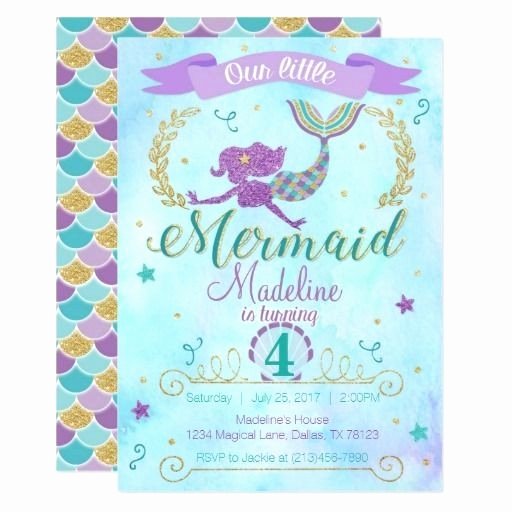 Mermaid Birthday Invitation Templates New Contact List Excel Template