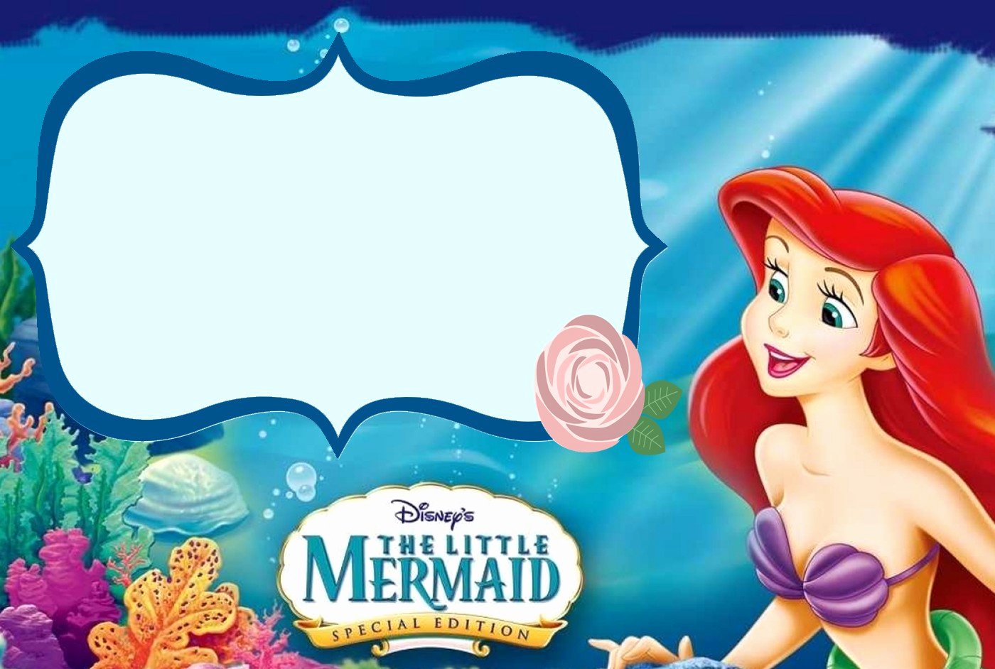 Mermaid Birthday Invitation Templates New Little Mermaid Free Printable Invitation Templates