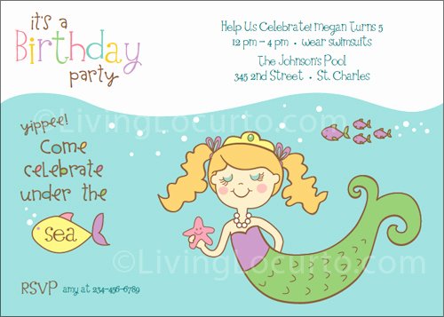 Mermaid Birthday Invitation Templates Unique Mermaid Birthday Party Printables