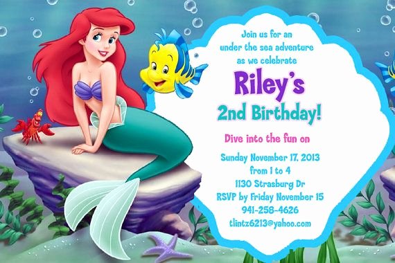 Mermaid Invitation Template Awesome Little Mermaid Free Invitation Template …