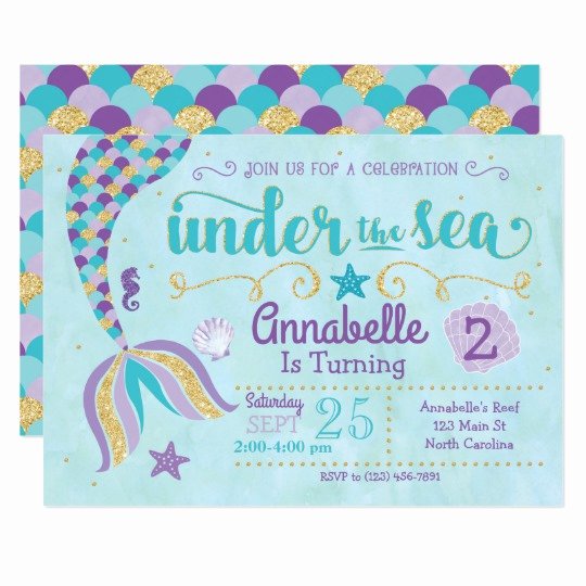 Mermaid Invitation Template Awesome Mermaid Invitation Under the Sea Invite