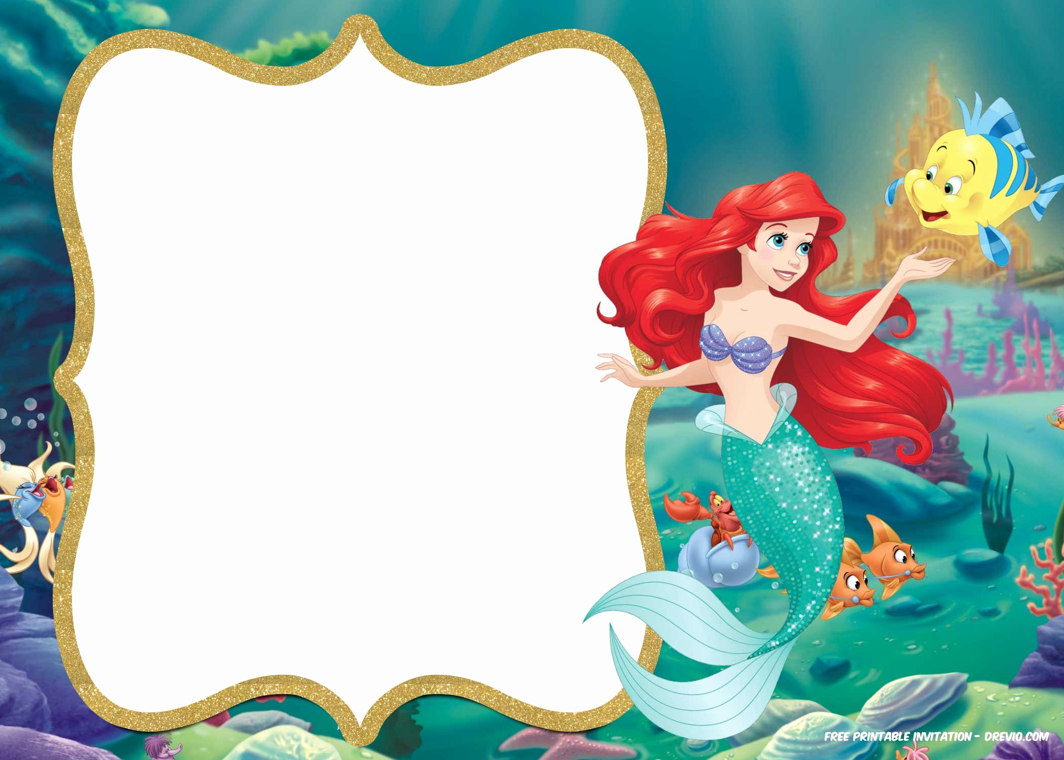 Mermaid Invitation Template Best Of Free Printable Ariel Little Mermaid Invitation Template