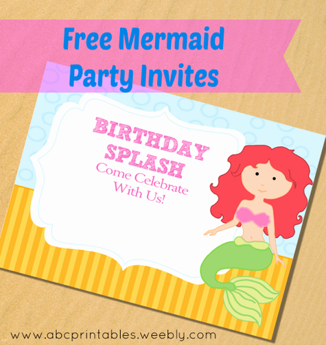 Mermaid Invitation Template Free Awesome Free Printable Little Mermaid Party Invitations