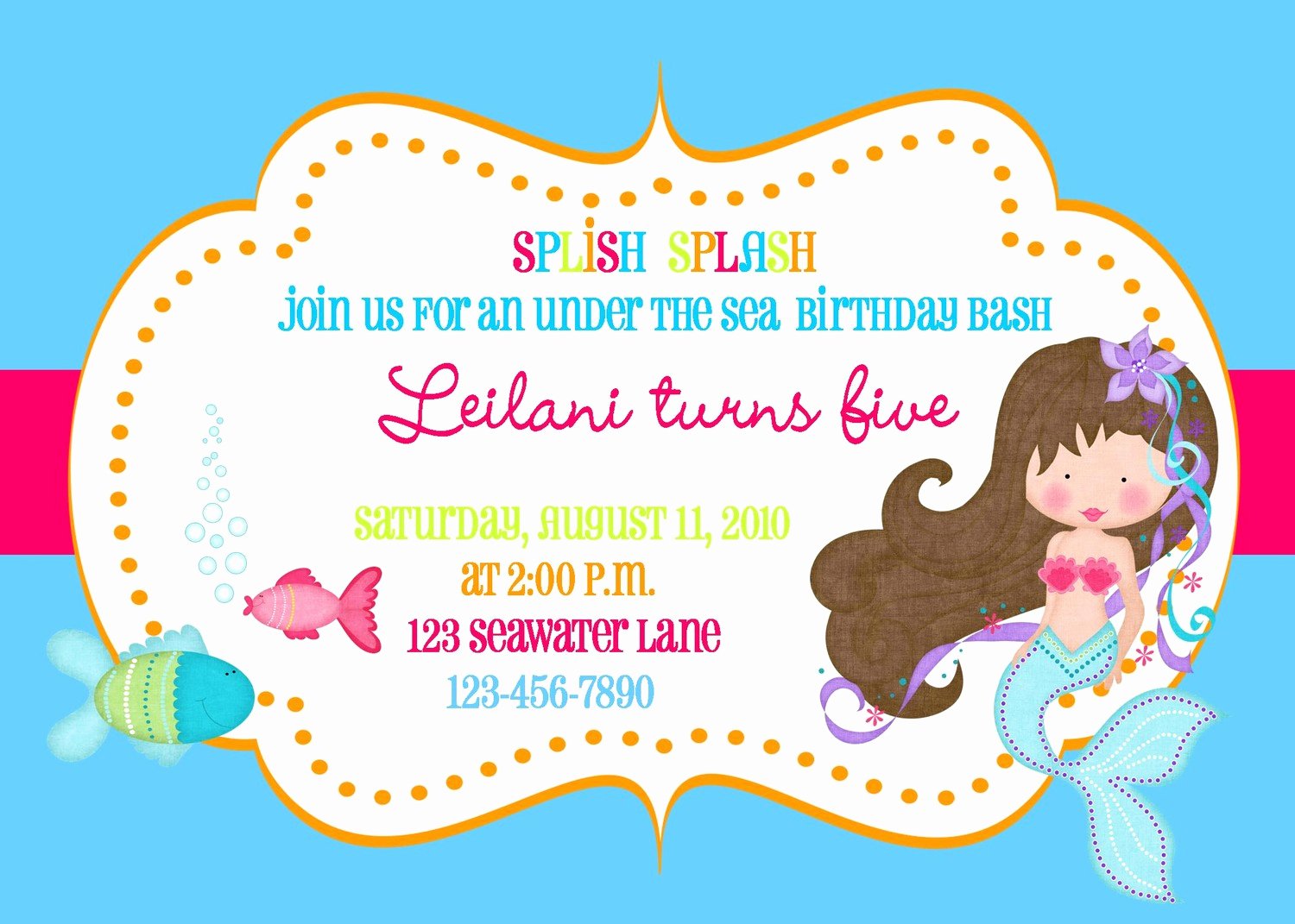 Mermaid Invitation Template Free Beautiful Free Mermaid Invitation Templates