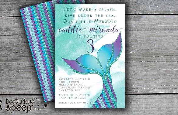 Mermaid Invitation Template Free Lovely 43 Kids Birthday Invitation Templates – Psd Ai