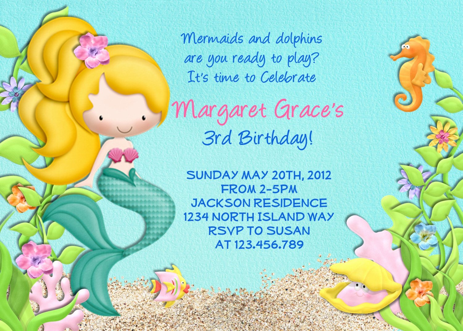 Mermaid Invitation Template Free Luxury Mermaid Birthday Party Invitations – Bagvania Free