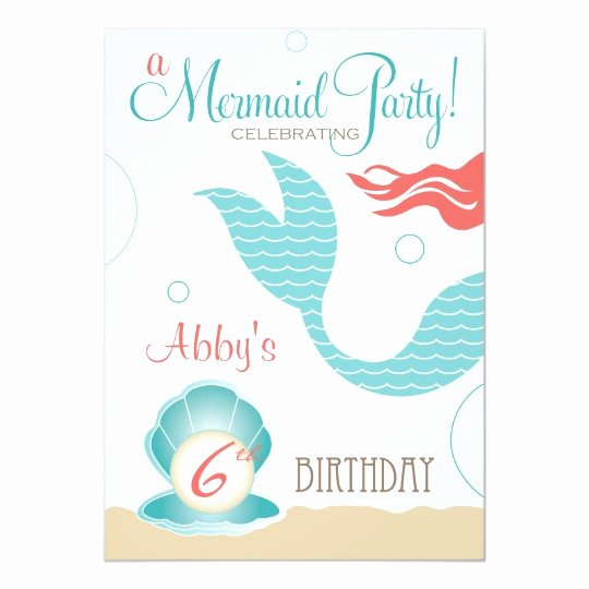 Mermaid Invitation Template Unique Mermaid Party Birthday Invitations
