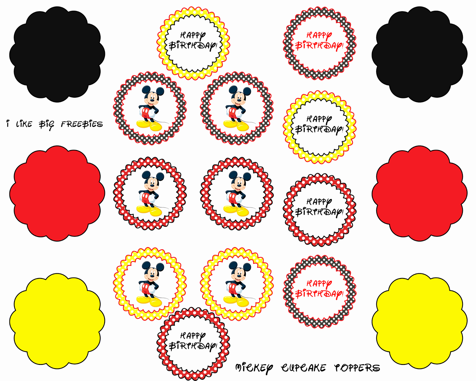 Mickey Mouse Cake Template Free Inspirational Mickey Mouse Cupcake toppers Free Printable